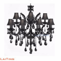 Indoor interior decor Black crystal chandelier light Crystal led pendant lights